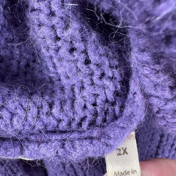 Soft Surroundings Long Line Open Cardigan Sweater Women 2X Wool Blend Purple - Picture 8 of 10